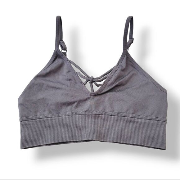 Victoria's Secret Pink Strappy Bralette Sports Bra in Gray Size Small - Picture 1 of 9